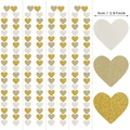 5cm heart paper garland in gold glitter, champagne and white for party decor - Champagne Gold