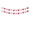 Valentine's Day heart-shaped kraft paper banner set with red and pink patterns for party decor - Spiral And Bow Style