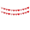 Detail of red and white heart banner with stripes and polka dots for Valentine decoration - Polka Dot And Striped Style