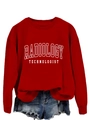 Detail eines roten Radiology Technologist Sweatshirts mit markanter weißer Typografie - S / Rot (Weiße Schrift)