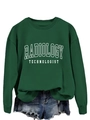 Detail view of Radiology Technologist retro lettering on dark green sweatshirt fabric - Dark Green (White Font)