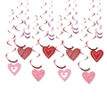 Pink and red heart spiral hanging swirl ornaments for Valentine's Day party decor - Valentine's Spiral (Red LOVE)