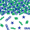 Blaues und grünes Glitzer Konfetti zum Abschluss mit Sternen und Grad-Schriftzug - Grünes GRAD Abschluss-Konfetti
