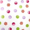 Colorful candy spiral confetti set with red, green, purple and pink patterns - Round Candy Style