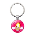 Silver metal keychain with cartoon girl and thank you teacher text for Teacher's Day - Cartoon Blonde Girl Thank You Style(JY00499-10)