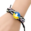 Handgeweven armband vlag van Oekraïne met witte vredesduif bedel en verstelbaar koord - Vredesduif met Olijftak Stijl (JY006316-16)