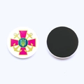 Ukraine Navy military emblem magnetic fridge magnet with pink cross and golden anchors - Navy Crest Anchor Style (JY006319-8)