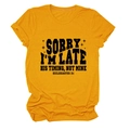Close-up of the cotton blend ginger yellow t-shirt fabric and black letter print details - S / Mustard Yellow (Black Font)