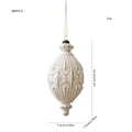 Pendaglio natalizio bianco vintage con dettagli dorati e misure della decorazione - Texture Geometrica a Punta (QMFG-6)