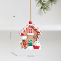 Lebkuchenhaus-Weihnachtsbaumanhänger mit Cupcake und Zuckerstangen-Details - Weihnachtshaus (Lebkuchenhaus mit Cupcake)
