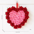 Ghirlanda di rose artificiali a cuore rosso e rosa da 30cm per decorazioni romantiche - Stile B (Rose artificiali rosse e rosa)