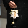 White plush Christmas tree ornament with golden bell and Merry Christmas tag - G-style White Christmas Tree