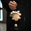 Plüsch-Weihnachtsstern mit goldener Glocke, 13 cm hoher festlicher Baumschmuck - Stil G Khaki Weihnachtsbaum