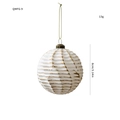Pallina di Natale bianca con texture dorata, diametro 8cm, decorazione per albero - Texture Orizzontale Dorata (QMFG-9)