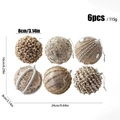 Set de 6 bolas de Navidad en oro champán y blanco crema con purpurina y perlas finas - Combinación Dorada
