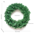 Künstlicher grüner Weihnachtskranz mit Maßangaben und 50cm Außendurchmesser im Detail - 50CM Schlichter Kranz