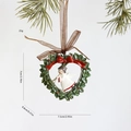 Christmas heart wreath ornament with angel and red bow in green glitter resin - Angel with Heart
