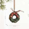 Christmas wreath resin hanging ornament with red bow and gold berries decoration - Bow Combination