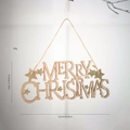 Panneau de Noël en bois avec étoiles dorées scintillantes et corde de suspension, 22cm - Plaque de Lettres Style A Grand (ZP06)