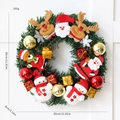 30cm Weihnachtskranz mit Weihnachtsmann, Rentier-Puppen und festlicher Türdekoration - Weihnachtskranz B (Cartoon-Puppen 30CM)