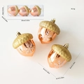 Boule de Noël gland champagne avec motif flocon de neige et paillettes dorées - Pendentif Noisette (Rose)