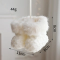 White faux fur baby bootie Christmas ornament, soft plush texture hanging tree decoration - Plush Style / Boot (White)
