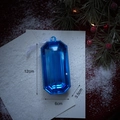 Adorno navideño de gema azul estrellado, 12x6x3,5 cm, con cinta de seda blanca fina - Estilo Rectángulo Azul A
