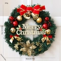 Ghirlanda natalizia con fiocco rosso-oro, campane, angeli dorati e scritta di auguri - Ghirlanda Nodo Rosso 40CM B
