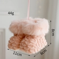 Pink plush Christmas tree ornament boot with soft faux fur and hanging ribbon - Plush Style / Boot (Pink)
