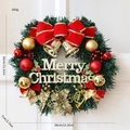 Ghirlanda di Natale 30cm con fiocco rosso, campane dorate e scritta Merry Christmas - Ghirlanda Nodo Rosso 30CM B