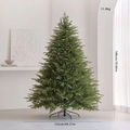 Realistic 180cm artificial frosted PE Christmas tree with dense needles and metal stand - 1.8m / Green