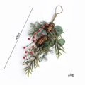 Artificial Christmas sprig with red berries, pine cones and pine needles for DIY decor - Hanging Swag