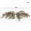 80cm Artificial Christmas Pine Swag with Red Berries and Frosted Pine Cones 280g - Horn Shaped Vine