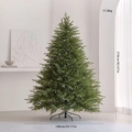 Green 210cm PE Christmas tree with dense branches and black metal base for home decor - 2.1 Meters / Green