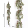 Guirlande de sapin de Noël de 120 cm avec baies rouges et pommes de pin, décor 285 g - Décoration de Longue Vigne