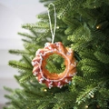Foam gingerbread cake ornament with frosting and colorful sprinkles for Christmas tree - Doughnut B