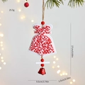 Colgante navideño en forma de campana de madera y punto con cascabel metálico - Colgante de Campana