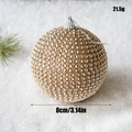 Champagne gold 8cm Christmas ball ornament decorated with sparkling rhinestones and beads - Champagne Rhinestone Decorative Ball / 8cm