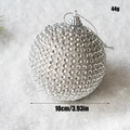 10cm silver rhinestone Christmas ball ornament with 44g weight and hang string - Silver Rhinestone Decorative Ball / 10cm