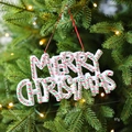 Merry Christmas Anhänger im Zuckerstangen-Stil für Weihnachtsbaum Dekoration - Rot Weiß und Grün Buchstaben-Schild