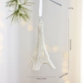 Silver glitter Eiffel Tower Christmas ornament hanging on tree with 14cm height - Eiffel Tower