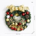 30cm Christmas wreath with gold bow, bells, and Merry Christmas sign for doors - Christmas Wreath Ii