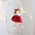 Pendaglio angelo di Natale con gonna rossa a pois e accessori stella dorata - Angelo con Gonna Rossa