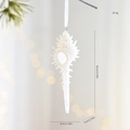 White conch shell Christmas tree ornament with silver glitter and polka dot cutout - Silver Shell Style (GJ69)