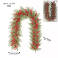 Luxuriöse 2,1 m künstliche Weihnachtsgirlande mit PE-Nadeln und lebhaften roten Beeren - Stil D