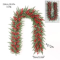 210cm Weihnachtsgirlande mit roten Beeren und PE-Nadeln inklusive Größenangaben - Stil C