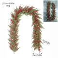 210cm Weihnachtsguirlande mit roten Beeren und PE-Nadeln für festliche Kamin-Deko - Stil A