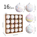 16-pack 6cm pastel candy-colored foam Christmas ball ornaments with macaron sprinkles - 6cm / Candy Color Foam Balls (Pack)