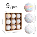 9-piece 8cm candy-colored foam Christmas ball set with assorted textures in a kraft box - 8cm / Candy Color Foam Balls (Small Pack)