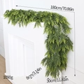 180 cm künstliche Kieferngirlande für Kaminsims, Abmessungen 180x30x8 cm - 180CM Rattan